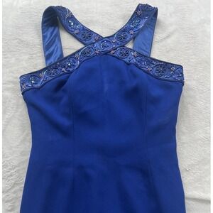 Vintage Rimini‎ Saks Fifth Avenue Blue Beaded Accent Dress Size 4 EUC